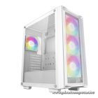 DeepCool Számítógépház - CC560 MESH WH V2 (ablakos, 4x12cm A-RGB ventilátor, ATX, 2xUSB3.0, fehér)