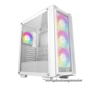   DeepCool Számítógépház - CC560 MESH WH V2 (ablakos, 4x12cm A-RGB ventilátor, ATX, 2xUSB3.0, fehér)