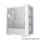 DeepCool Számítógépház - CC560 MESH WH V2 (ablakos, 4x12cm A-RGB ventilátor, ATX, 2xUSB3.0, fehér)