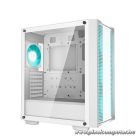 DeepCool Számítógépház - CC560 WHITE V2 (fehér, ablakos, 4x12cm LED venti, ATX, 1xUSB3.0, 1xUSB2.0, fehér)