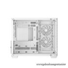 DeepCool Számítógépház - CG330 3F WH (fehér, ablakos, 3x12cm A-RGB, BTF, mATX, 2xUSB3.0, 1xUSB2.0)