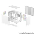 DeepCool Számítógépház - CG330 3F WH (fehér, ablakos, 3x12cm A-RGB, BTF, mATX, 2xUSB3.0, 1xUSB2.0)