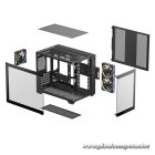 DeepCool Számítógépház - CG330 3F (fekete, ablakos, 3x12cm A-RGB, BTF, mATX, 2xUSB3.0, 1xUSB2.0)