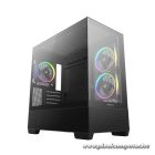 DeepCool Számítógépház - CG380 3F (fekete, ablakos, 3x12cm A-RGB, BTF, mATX, 2xUSB3.0, 1xUSB2.0)