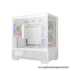 DeepCool Számítógépház - CG380 3F WH (fehér, ablakos, 3x12cm A-RGB, BTF, mATX, 2xUSB3.0, 1xUSB2.0)