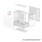 DeepCool Számítógépház - CG380 3F WH (fehér, ablakos, 3x12cm A-RGB, BTF, mATX, 2xUSB3.0, 1xUSB2.0)