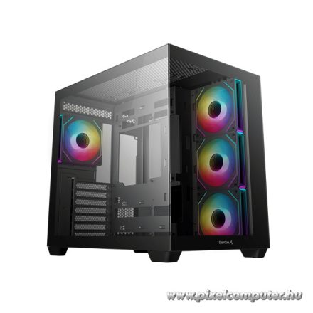 DeepCool Számítógépház - CG530 4F (fekete, ablakos, 4x12cm A-RGB, BTF, ATX, 2xUSB3.0, 1xUSB2.0)
