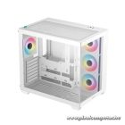 DeepCool Számítógépház - CG530 4F WH (fehér, ablakos, 4x12cm A-RGB, BTF, ATX, 2xUSB3.0, 1xUSB2.0)