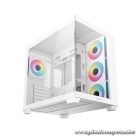 DeepCool Számítógépház - CG530 4F WH (fehér, ablakos, 4x12cm A-RGB, BTF, ATX, 2xUSB3.0, 1xUSB2.0)