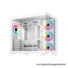 DeepCool Számítógépház - CG530 4F WH (fehér, ablakos, 4x12cm A-RGB, BTF, ATX, 2xUSB3.0, 1xUSB2.0)