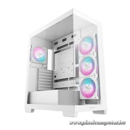 DeepCool Számítógépház - CG580 4F WH (fehér, ablakos, 4x12cm A-RGB, BTF, ATX, 2xUSB3.0, 1xUSB2.0)