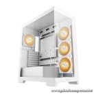 DeepCool Számítógépház - CG580 4F WH (fehér, ablakos, 4x12cm A-RGB, BTF, ATX, 2xUSB3.0, 1xUSB2.0)