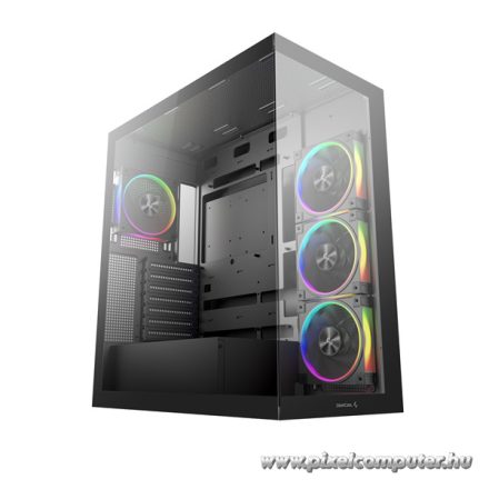 DeepCool Számítógépház - CG580 4F V2 (fekete, ablakos, 4x12cm A-RGB, BTF, ATX, 2xUSB3.0, 1xUSB2.0)