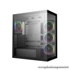 DeepCool Számítógépház - CG580 4F V2 (fekete, ablakos, 4x12cm A-RGB, BTF, ATX, 2xUSB3.0, 1xUSB2.0)