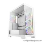DeepCool Számítógépház - CG580 4F WH V2 (fehér, ablakos, 4x12cm A-RGB, BTF, ATX, 2xUSB3.0, 1xUSB2.0)