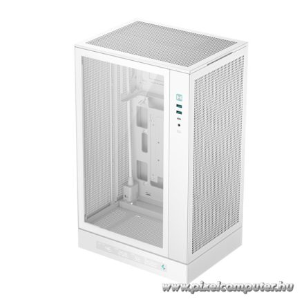 DeepCool Számítógépház - CH270 DIGITAL WH (fekete, Mini-ITX/Micro-ATX (BTF), 2xUSB3.0, Type-C, fehér)