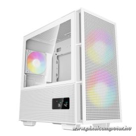   DeepCool Számítógépház - CH360 DIGITAL WH (fekete, 2x14cm +1x12 venti, Mini-ITX / Micro-ATX, 1xUSB3.0, A-RGB, fehér)
