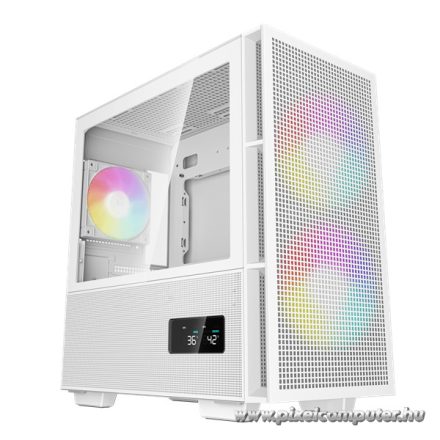 DeepCool Számítógépház - CH360 DIGITAL WH (fekete, 2x14cm +1x12 venti, Mini-ITX / Micro-ATX, 1xUSB3.0, A-RGB, fehér)