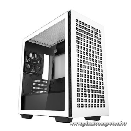DeepCool Számítógépház - CH370 WH (fekete, ablakos, 1x12cm ventilátor, Mini-ITX / Micro-ATX, 2xUSB3.0)