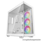 DeepCool Számítógépház - CH780 WH (fehér, ablakos, 3x140mm A-RGB ventilllátor, E-ATX, 4xUSB3.0)