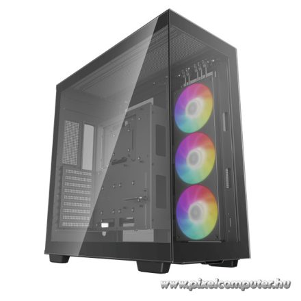 DeepCool Számítógépház - CH780 (fekete, ablakos, 3x140mm ventilátor, Mini-ITX / Mico-ATX / ATX / E-ATX, 4xUSB3.0)