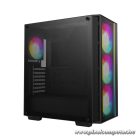 DeepCool Számítógépház - MATREXX55 MESH V4 C (fekete, ablakos, 3x14cm + 1x12cm A-RGB venti, ATX, 1xUSB3.0, Type-C)