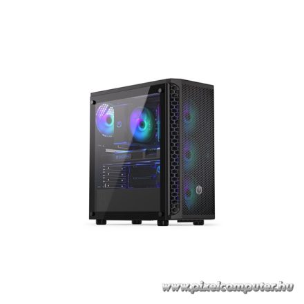 Endorfy Számítógépház - Signum 300 ARGB (ATX /micro ATX/ITX, 2xUSB3.0, 4x12cm LED ventilátor, ablakos, fekete)