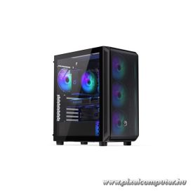   Endorfy Számítógépház - Arx 500 ARGB (ATX /micro ATX/ITX, 1xUSB-C, 2xUSB3.0, 4x14cm LED ventilátor, ablakos, fekete)
