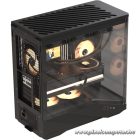 Formula Számítógépház - Crystal U9 PA Black (fekete, ablakos, 4x12cm venti, EATX, 2xUSB3.0, 1xType-C)