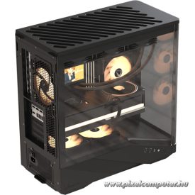   Formula Számítógépház - Crystal U9 PA Black (fekete, ablakos, 4x12cm venti, EATX, 2xUSB3.0, 1xType-C)