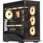 Formula Számítógépház - Crystal U9 PA Black (fekete, ablakos, 4x12cm venti, EATX, 2xUSB3.0, 1xType-C)