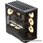 Formula Számítógépház - Crystal U9 PA Black (fekete, ablakos, 4x12cm venti, EATX, 2xUSB3.0, 1xType-C)