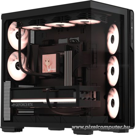 Formula Számítógépház - Crystal Z7 PA Black (fekete, ablakos, 5x12cm venti, EATX, 1xUSB3.0, 1xType-C)