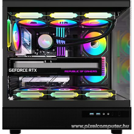 Formula Számítógépház - Crystal Z8 Black (fekete, ablakos, ATX, 1xUSB3.0, 1xUSB2.0, 1xType-C)