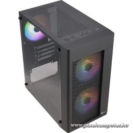   Formula Számítógépház - FG-01M FR (fekete, ablakos, 3x12cm FRGB venti, mATX, 1xUSB3.0, 2xUSB2.0)