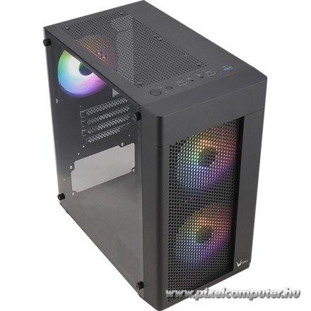 Formula Számítógépház - FG-01M FR (fekete, ablakos, 3x12cm FRGB venti, mATX, 1xUSB3.0, 2xUSB2.0)