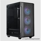 KEEP OUT Számítógépház - XC-200 MESH (fekete, ablakos, 3x12cm RGB venti, ATX, 2xUSB2.0, 1xUSB3.0)