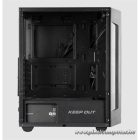 KEEP OUT Számítógépház - XC-200 MESH (fekete, ablakos, 3x12cm RGB venti, ATX, 2xUSB2.0, 1xUSB3.0)