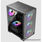 KEEP OUT Számítógépház - XC-201 GLASS (fekete, ablakos, 4x12cm ARGB venti, microATX, 1xUSB2.0, 1xUSB3.0)