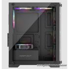 KEEP OUT Számítógépház - XC-201 GLASS (fekete, ablakos, 4x12cm ARGB venti, microATX, 1xUSB2.0, 1xUSB3.0)