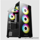 KEEP OUT Számítógépház - XC-210 GLASS (fekete, ablakos, 4x12cm ARGB venti, ATX, 2xUSB2.0, 1xUSB3.0)