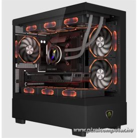   KEEP OUT Számítógépház - XC-301 GLASS (fekete, ablakos, 3x12cm ARGB venti, microATX, 1xUSB2.0, 1xUSB3.0)