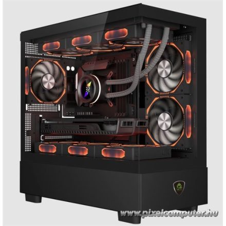 KEEP OUT Számítógépház - XC-301 GLASS (fekete, ablakos, 3x12cm ARGB venti, microATX, 1xUSB2.0, 1xUSB3.0)