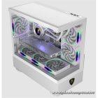 KEEP OUT Számítógépház - XC-301W GLASS (fehér, ablakos, 3x12cm ARGB venti, microATX, 1xUSB2.0, 1xUSB3.0)
