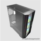 KEEP OUT Számítógépház - XC-500 GLASS (fekete, ablakos, 3x12cm ARGB venti, EATX, microATX, 2xUSB2.0, 1xUSB3.0)