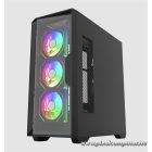 KEEP OUT Számítógépház - XC-500 GLASS (fekete, ablakos, 3x12cm ARGB venti, EATX, microATX, 2xUSB2.0, 1xUSB3.0)