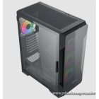 KEEP OUT Számítógépház - XC-901 PRO (fekete, ablakos, 4x12cm ARGB venti, microATX,  1xUSB3.0, 1xType-C)