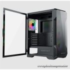 KEEP OUT Számítógépház - XC-901 PRO (fekete, ablakos, 4x12cm ARGB venti, microATX,  1xUSB3.0, 1xType-C)