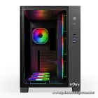 NJOY Számítógépház -  AURA (fekete, ablakos, ATX, 7x12cm, 2xUSB3.0, 1x USB-C)