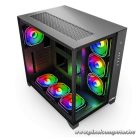 NJOY Számítógépház -  AURA (fekete, ablakos, ATX, 7x12cm, 2xUSB3.0, 1x USB-C)